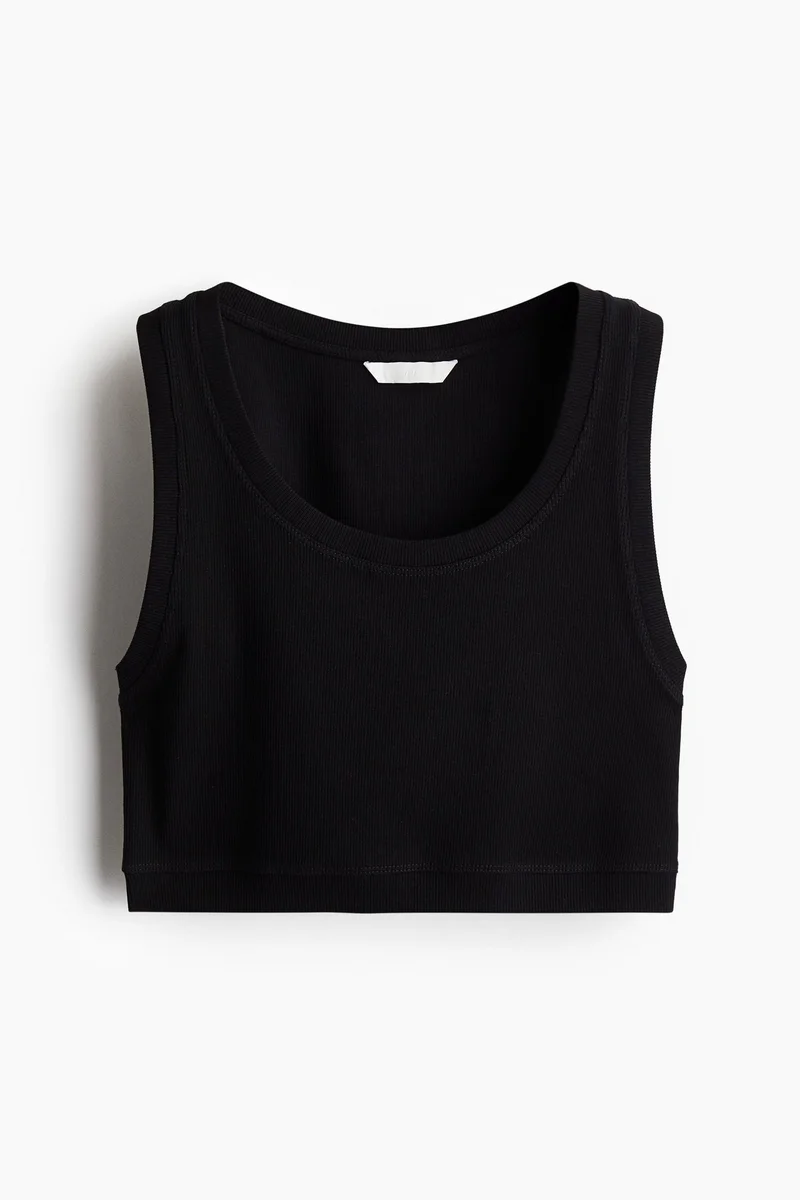 اتش اند ام Cropped ribbed vest top