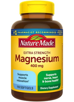 Nature Made Extra Strength Magnesium Oxide 400 mg, Dietary Supplement for Muscle Support, 110 Count  - Image 1
