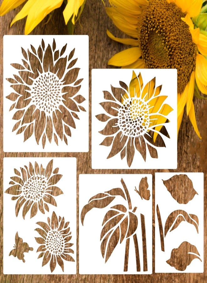 zosylley Large Flower Stencils for Wood Fence Sunflower Stencil for Painting on Walls Furniture Fabrics DIY Decor - Image 2
