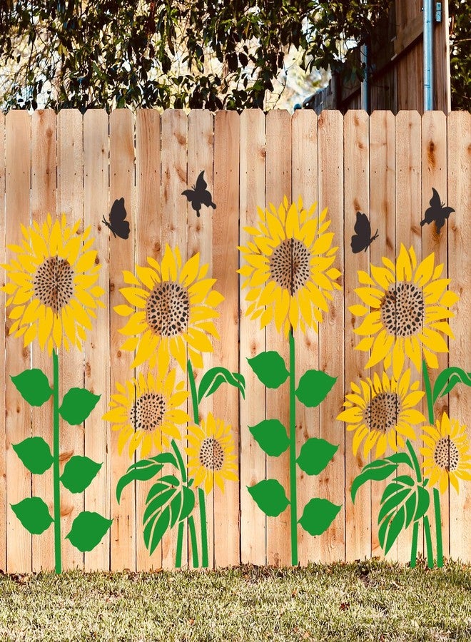 zosylley Large Flower Stencils for Wood Fence Sunflower Stencil for Painting on Walls Furniture Fabrics DIY Decor - Image 1