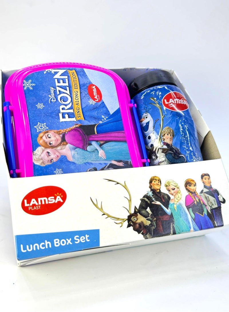 لمسة بلاست علبة حفظ الغذاء لانش بوكس مع ملعقة وشوكة  مع زجاجة  من لمسه بلاست - Image 4