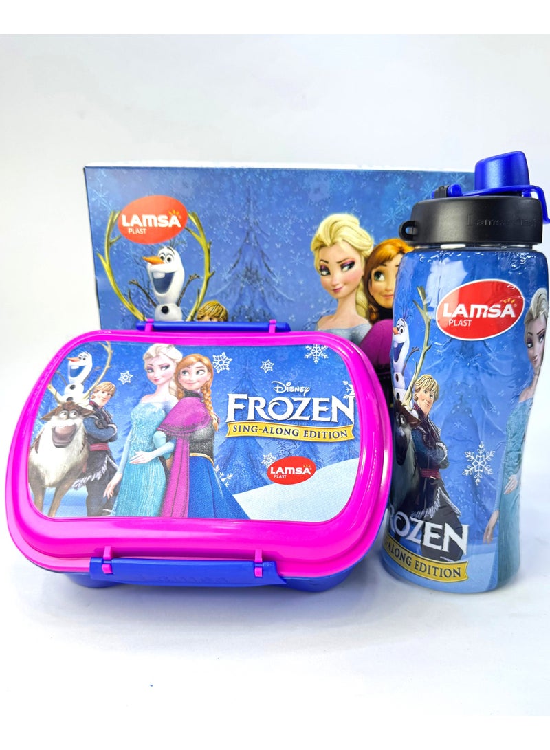 لمسة بلاست علبة حفظ الغذاء لانش بوكس مع ملعقة وشوكة  مع زجاجة  من لمسه بلاست - Image 3