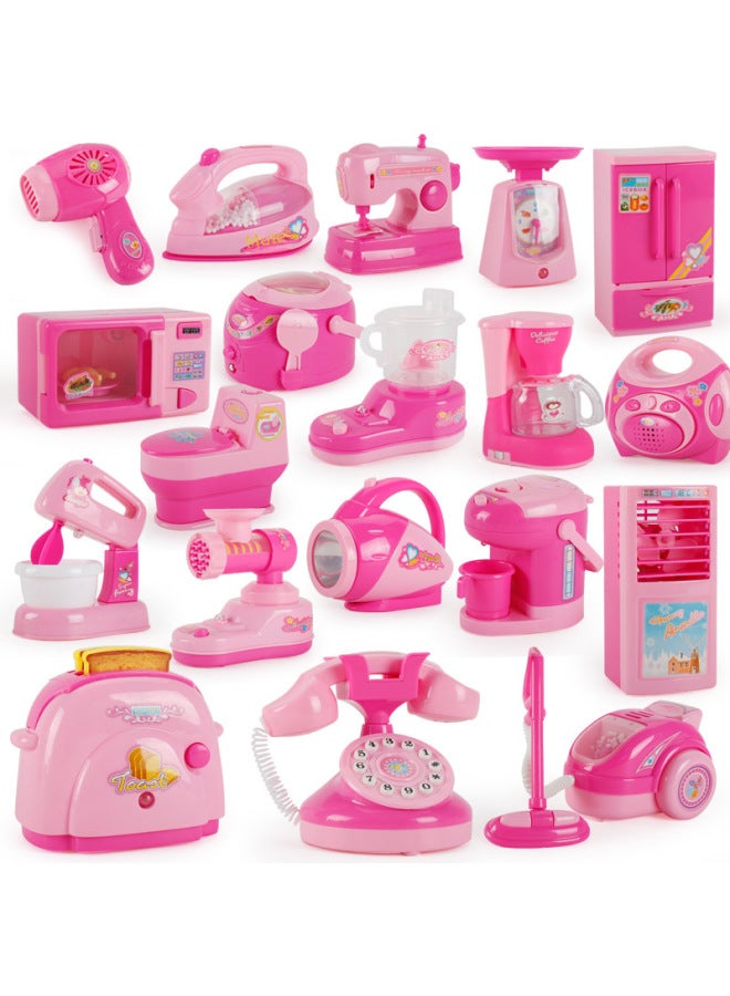 مجموعة مطبخ صغيرة للأطفال البنات محاكاة الأجهزة المنزلية لعبة ثلاجة غسالة Playset-اللون: لعبة المكنسة الكهربائية 128 جرام - Image 5