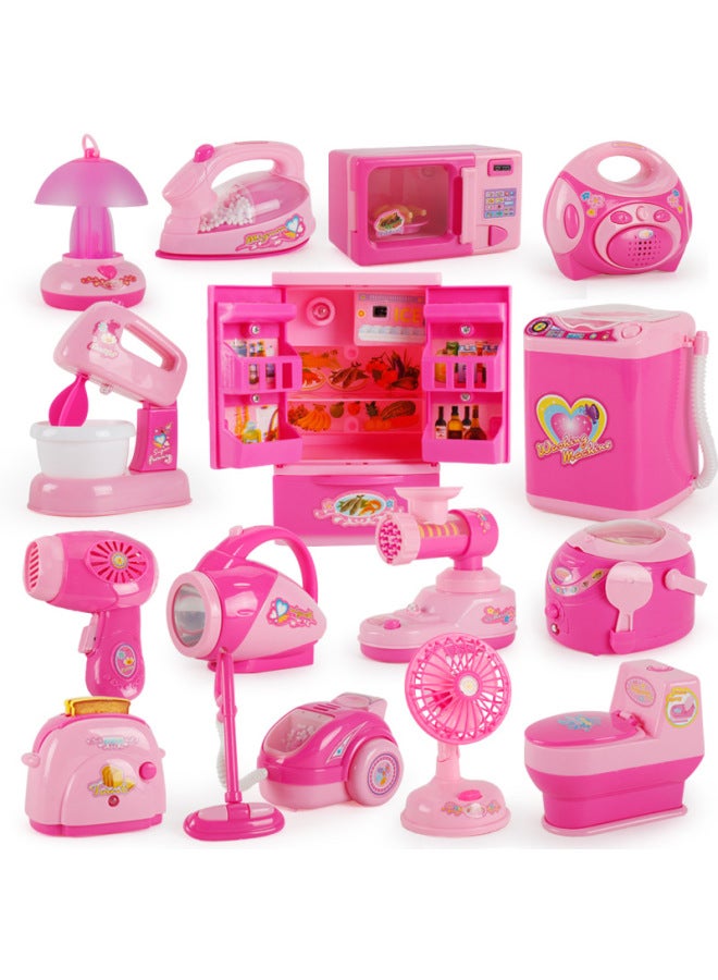مجموعة مطبخ صغيرة للأطفال البنات محاكاة الأجهزة المنزلية لعبة ثلاجة غسالة Playset-اللون: لعبة المكنسة الكهربائية 128 جرام - Image 3