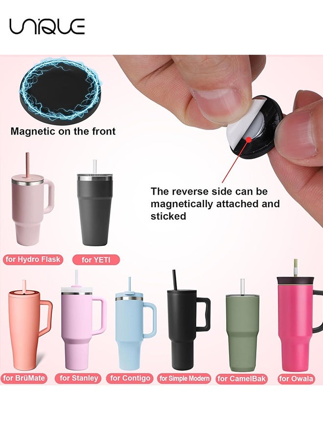 Unique 2 Pack Magnetic Straw Caps - Upgraded Leak-Proof & Dust-Proof Silicone Straw Covers - Suitable for Straws with a Diameter of 0.31-0.47 inches - for Hiking Climbing Outdoor Activities - Black - Image 5