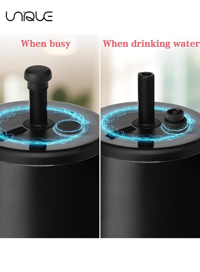Unique 2 Pack Magnetic Straw Caps - Upgraded Leak-Proof & Dust-Proof Silicone Straw Covers - Suitable for Straws with a Diameter of 0.31-0.47 inches - for Hiking Climbing Outdoor Activities - Black - Image 3