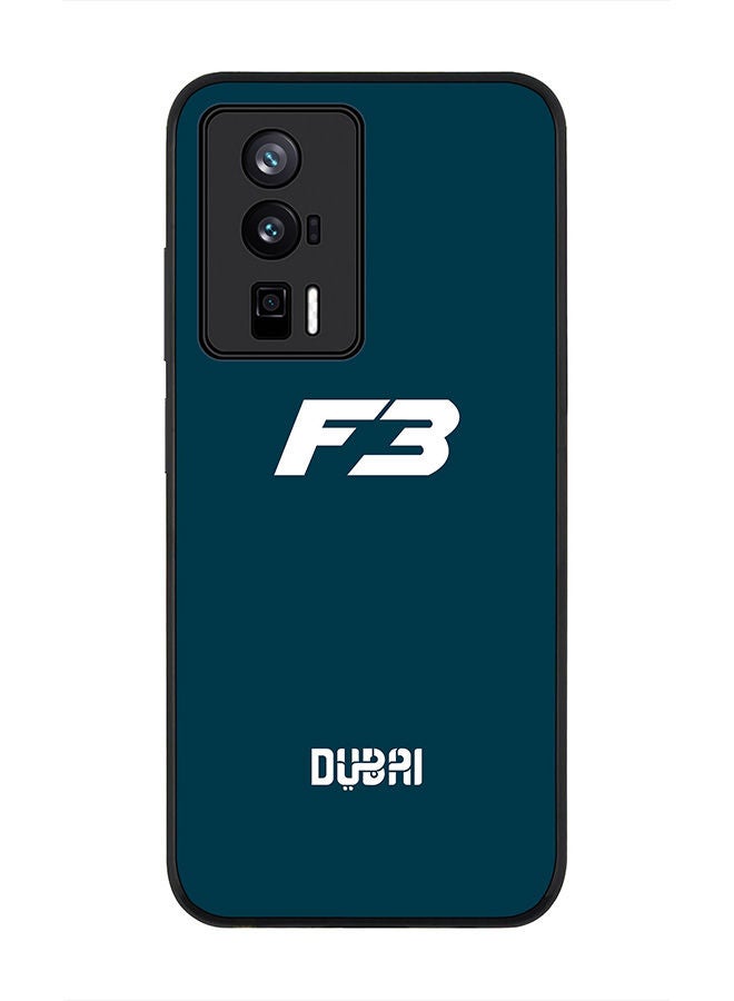 Stylizedd Rugged Black edge case for Xiaomi Poco F5 Pro 5G / Xiaomi Redmi K60 / Xiaomi Redmi K60 Pro Slim fit Soft Case Flexible Rubber Edges Anti Drop TPU Gel Thin Cover - Faz3 Dubai Blue - Image 1