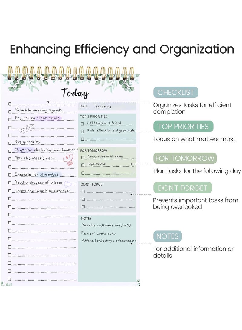 Generic To Do List Notepad , Undated Daily Planner Perfect for Enhanced Productivity and Goal Achievement,10x6.5Inches/25.4x16.5cm  - Image 3