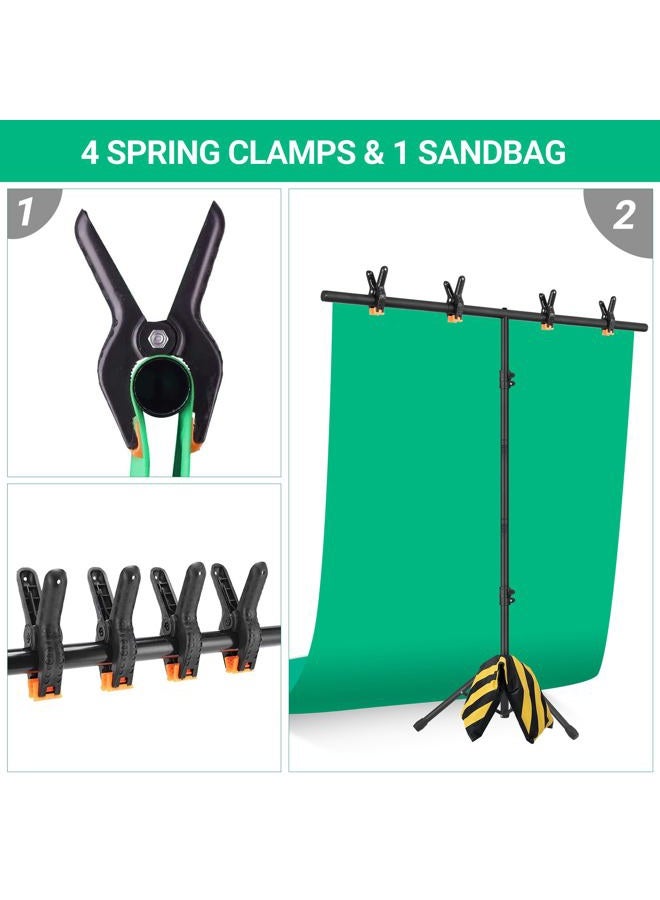 Coliflor T-Shape Portable Backdrop Stand, 6.5x3.2ft Adjustable Photo Background Stand Kit, Sturdy Small Back Drop Holder with 4 Spring Clamps, Carry Bag for Parties, Photography and Video Studio - Image 5
