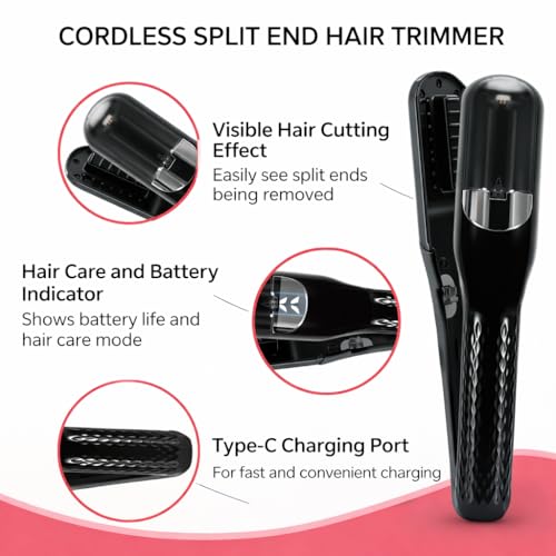 RichCurls Rechargeable Hair Split End Remover Machine – 2-in-1 Automatic Split End Cutter & Hair Trimmer for Frizzy, Dry, Damaged, Curly Hair – Ideal for Women Seeking Smooth, Healthy Locks - Image 4