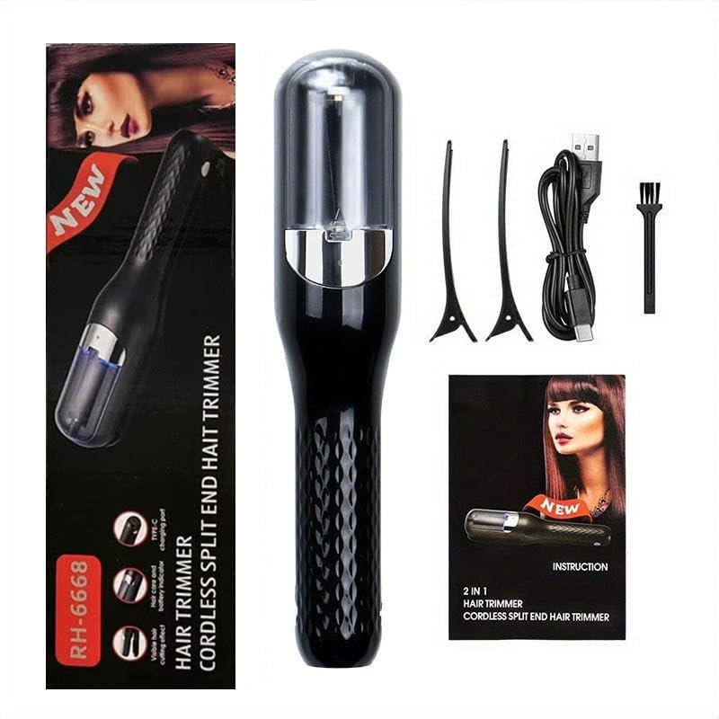 RichCurls Rechargeable Hair Split End Remover Machine – 2-in-1 Automatic Split End Cutter & Hair Trimmer for Frizzy, Dry, Damaged, Curly Hair – Ideal for Women Seeking Smooth, Healthy Locks - Image 1