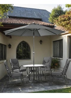 l'elefante Outdoor Dining Set – Garden Table with 4 Patio Chairs & Umbrella | Weather-Resistant Balcony Furniture Set | Outdoor Patio Dining Table and Chair Set for Backyard, Lawn, Garden, or Terrace  - Image 2