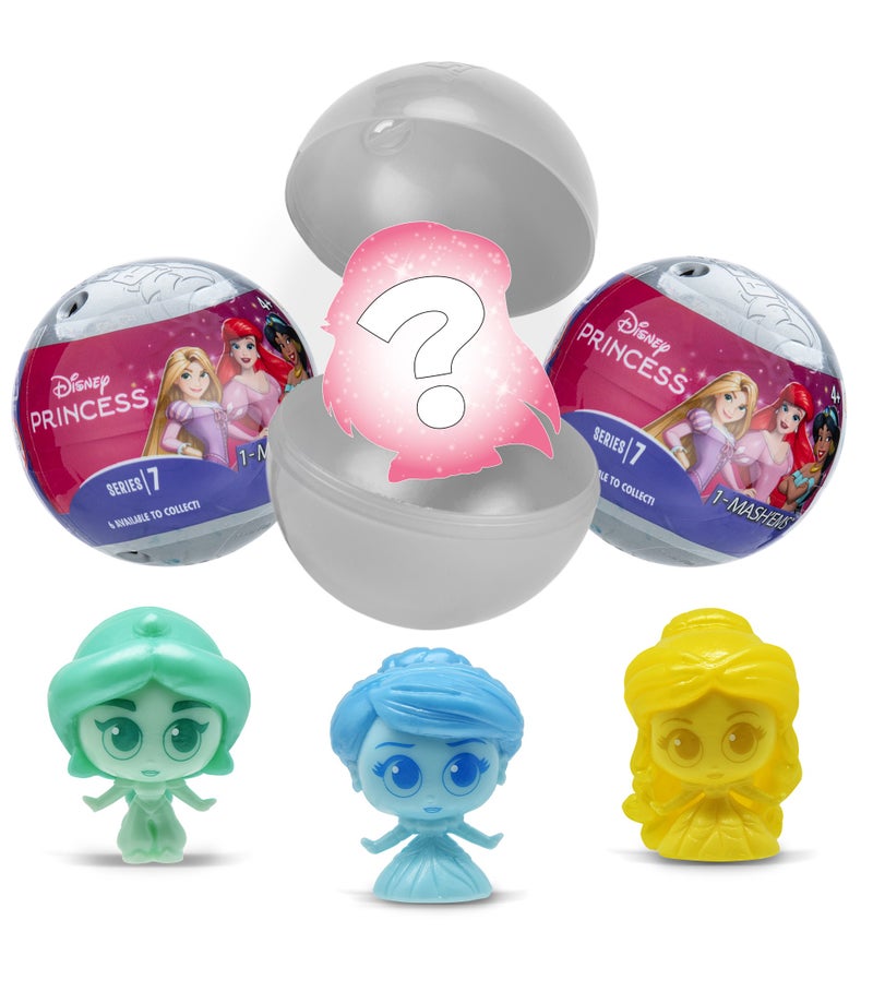 MASHEMS Mash’ems Disney Princess Surprise Squishy Toy – Series 7 Capsule Ball (1 Piece Only) with Random Character | Collectible Disney Squishy Dolls for Kids 4+ - Image 1