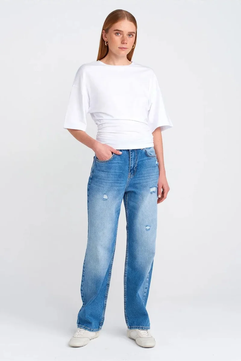 DILVIN High-Waist Wide-Leg Mom Jeans