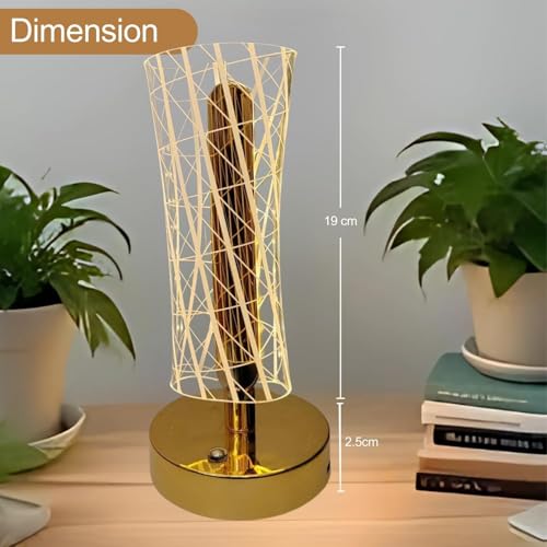 Noridy Crystal Table Lamp,Mettalic Gold,Touch Control,3 in 1 LED Light Color Change,USB Rechargeable,Luxury Decor for Home,Living Room,Best for Gifting (Crystal Night lamp) - Image 2