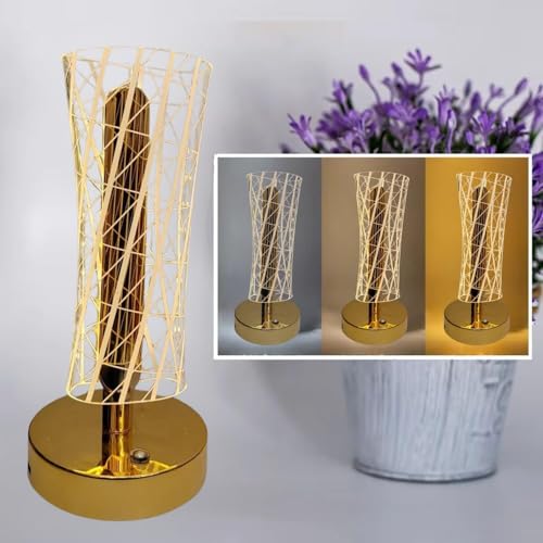 Noridy Crystal Table Lamp,Mettalic Gold,Touch Control,3 in 1 LED Light Color Change,USB Rechargeable,Luxury Decor for Home,Living Room,Best for Gifting (Crystal Night lamp) - Image 3