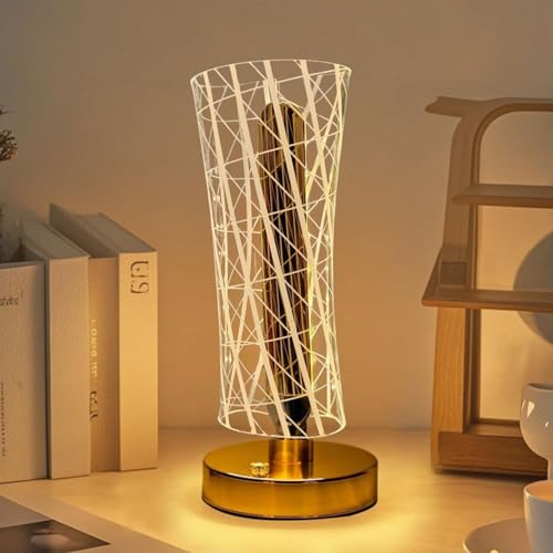 Noridy Crystal Table Lamp,Mettalic Gold,Touch Control,3 in 1 LED Light Color Change,USB Rechargeable,Luxury Decor for Home,Living Room,Best for Gifting (Crystal Night lamp) - Image 1