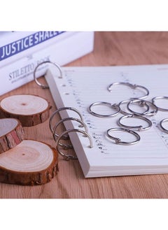 Generic Loose Leaf Binder Rings 50pcs Metal Book Rings Silver Loose Leaf Rings  - Image 4