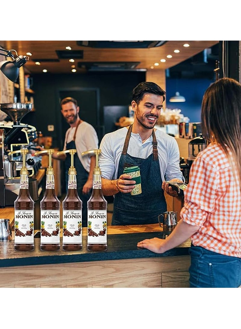 Hihonor 10 PCS Gold Syrup Pump Dispenser, Fits Most 750ml Syrup Bottle for Coffee Syrups Snow Cones Caramel, Flavorings Bottle, Syrup Dispenser Syrup Pumps for Coffee Bar and Home - Image 4