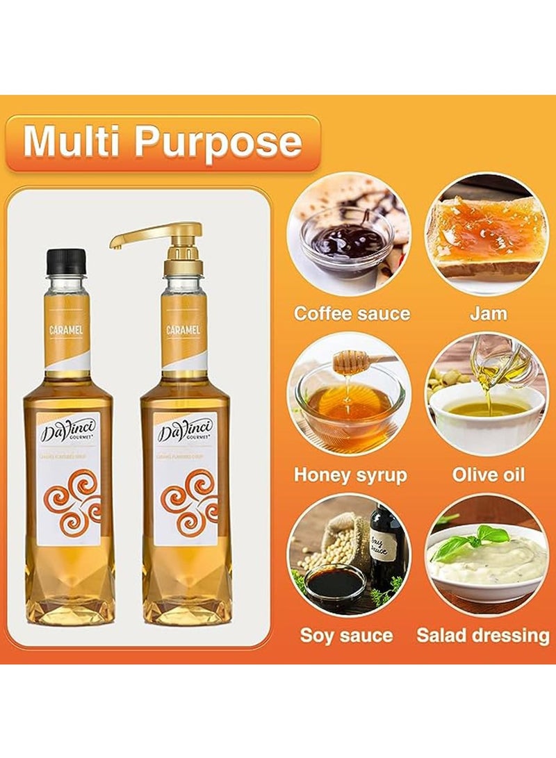 Hihonor 10 PCS Gold Syrup Pump Dispenser, Fits Most 750ml Syrup Bottle for Coffee Syrups Snow Cones Caramel, Flavorings Bottle, Syrup Dispenser Syrup Pumps for Coffee Bar and Home - Image 5