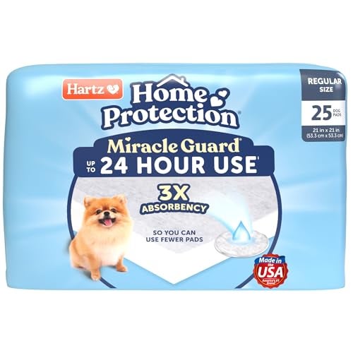 Hartz New! Hartz Home Protection Miracle Guard Dog Pads, Regular Size 25 Count, 3X Absorbency & 3X Longer use, Won't Leak and Odor Eliminating - Image 1