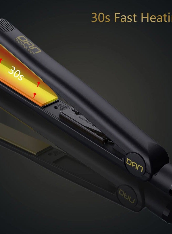DAN Technology 500 Degree Ceramic Dual Voltage Adjustable Temperature 1 inch Flat Iron - 2 in 1 Portable Straightener for Thick Hair - Image 4