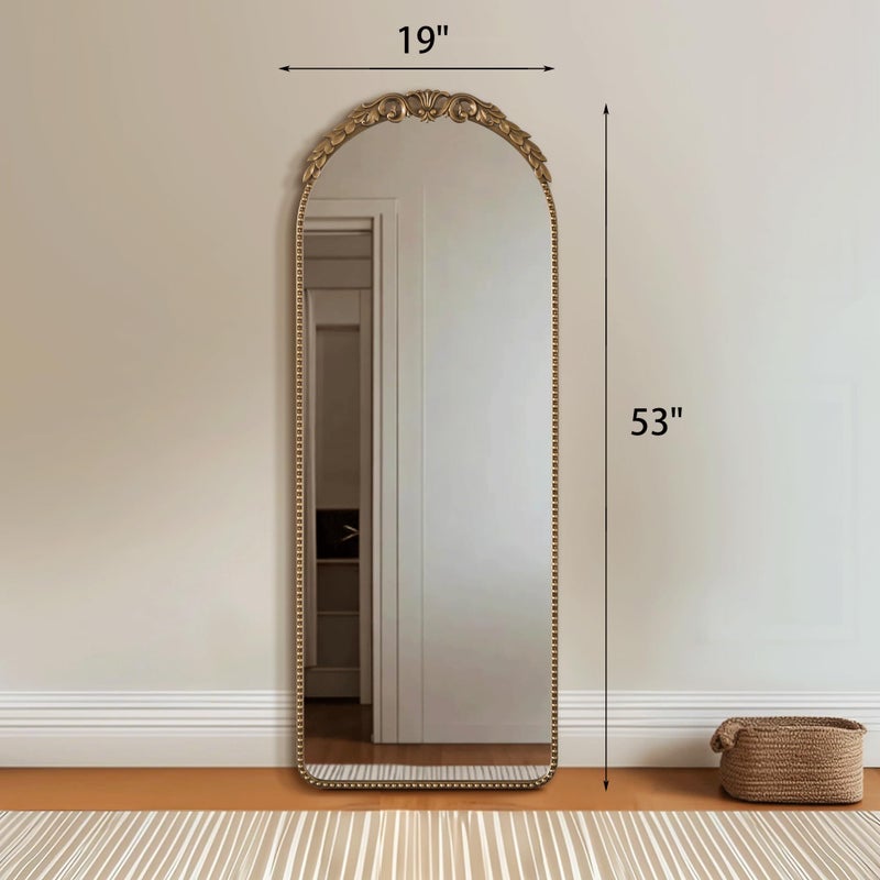 Besdomus Gold Full Length Mirror: 53x19 in Traditional Ornate Antique Floor Mirror - Baroque Vintage for Bedroom/Living Room/Entryway/Hallway/Wall/Home Decor - Image 4