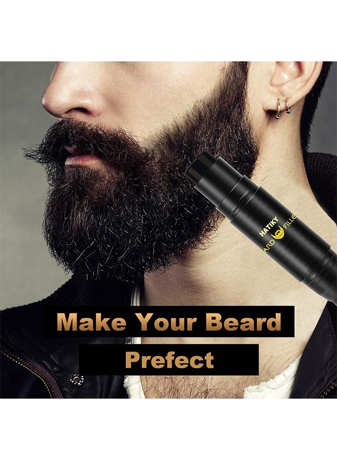 TIANWEI Beard Pen Filler, Beard Filling Stick And Brush 2 In 1 For Men, Waterproof And Long Lasting Natural Looking Beard, Moustache And Hair Makeup, Effective Enhance Facial Hair, Natural Finish (Black) - Image 2