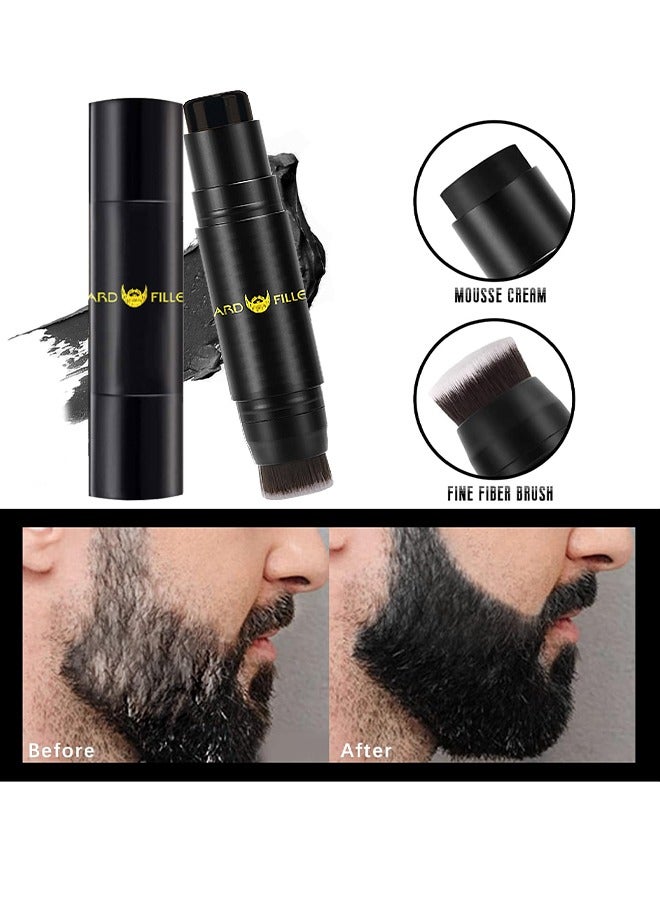 TIANWEI Beard Pen Filler, Beard Filling Stick And Brush 2 In 1 For Men, Waterproof And Long Lasting Natural Looking Beard, Moustache And Hair Makeup, Effective Enhance Facial Hair, Natural Finish (Black) - Image 3