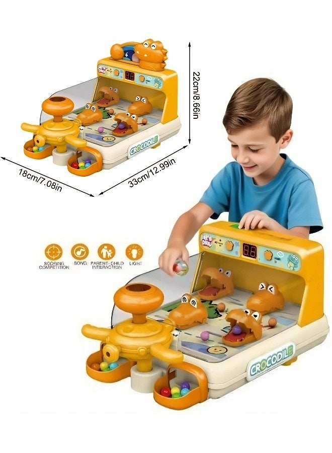 Children's Crocodile Marble Game Machine, Shooting Game Machine with Level-Based Marble Shooting Board – Educational Board Game Toy for Boys and Girls, Featuring 20 Marbles for Parent-Child Interactive Play (Ideal Gift) - Image 2