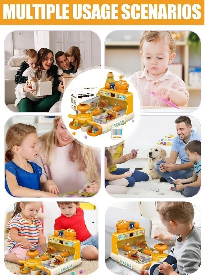 Children's Crocodile Marble Game Machine, Shooting Game Machine with Level-Based Marble Shooting Board – Educational Board Game Toy for Boys and Girls, Featuring 20 Marbles for Parent-Child Interactive Play (Ideal Gift) - Image 4