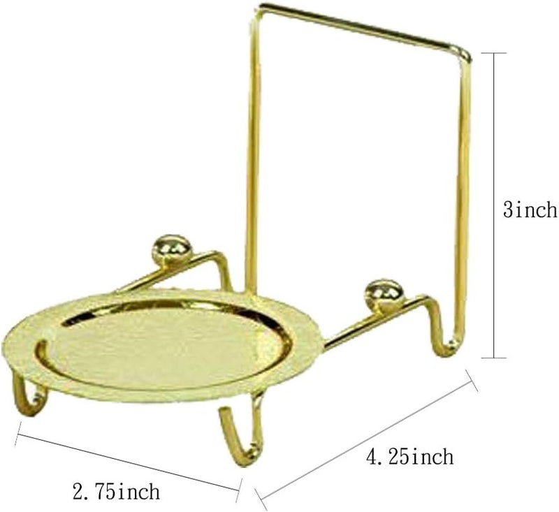 HOHIYA 6 Piece Cup and Saucer Display Stan Decorative Teacup and Coffee Mug Rack Organizer Gold Finish Compact Tabletop Display for China Tea Cups Plates and Dishware - Image 2