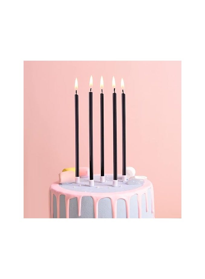 24-Piece Sleek Black Metallic Birthday Candles Set – Modern Luxury for Cakes, VIP Events & Glamorous Parties | “Black Gold Decor,” “Elegant Wedding Supplies,” “Luxury Cake Toppers” - Image 3