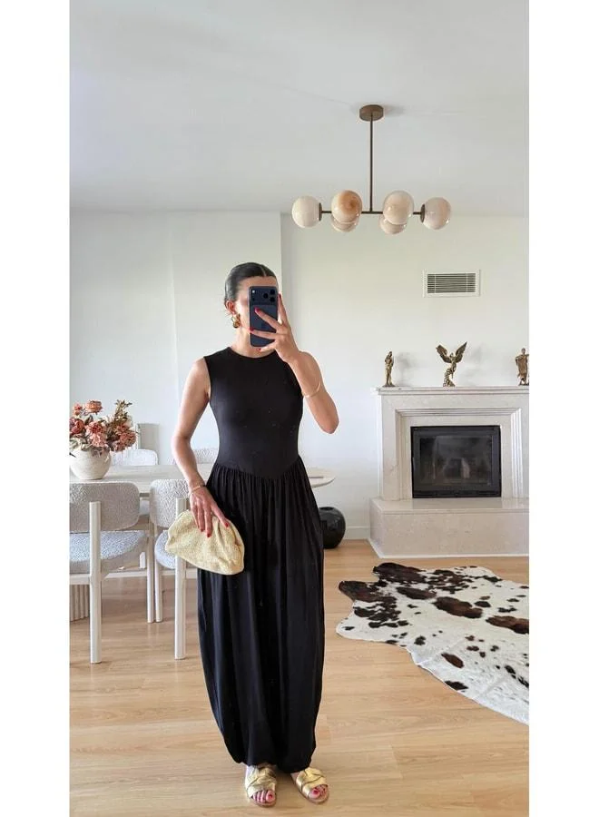 Gaus Black Sleeveless Basic Dress GAUS-01590