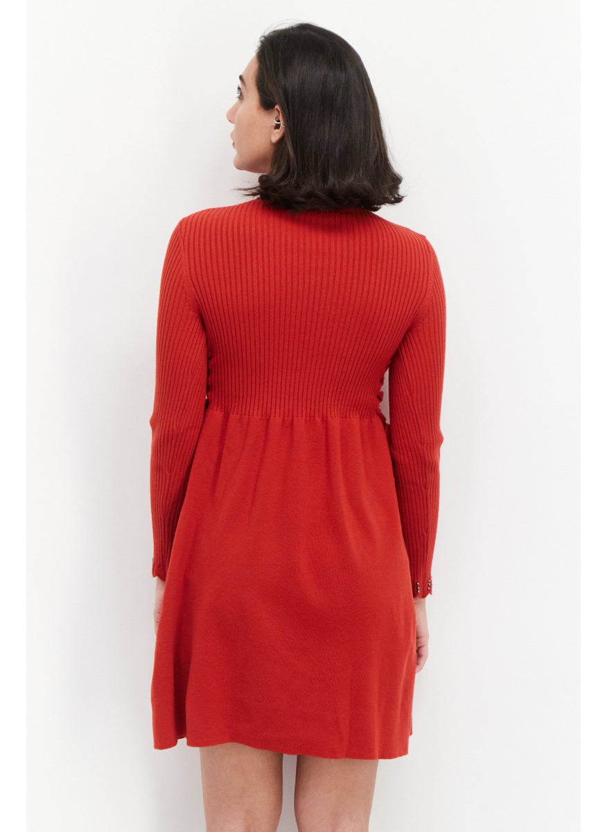 Women Mock Neck Knitted Mini Dress, Red - pzsku/Z93EAD2A1A3F1BCC5405FZ/45/_/1728397119/a98b433a-d71f-49f8-ba95-0c4c4b2e270a