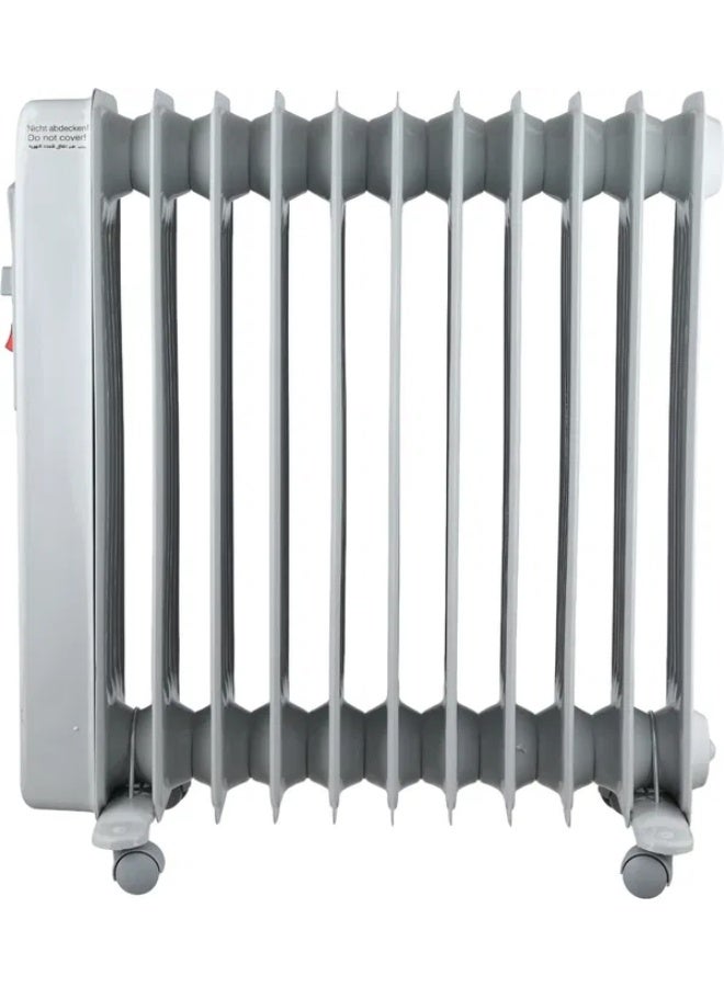 Heller MAS2011 Electric Oil Heater, 11 Fins, 1820/2000 Watts - Light Gray - Image 3