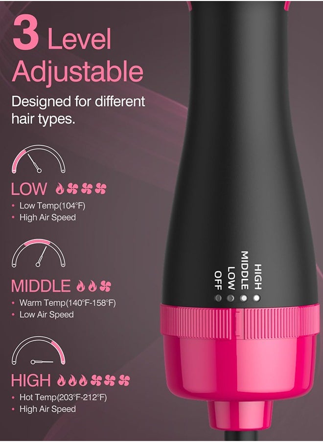 One Step 4 in 1 Hair Dryer and Styler Volumizer with Negative Ion Hot Air Brush Hair Straightener Curling Brush Oval Shape  - Image 2