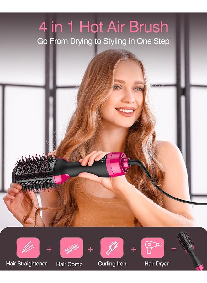 One Step 4 in 1 Hair Dryer and Styler Volumizer with Negative Ion Hot Air Brush Hair Straightener Curling Brush Oval Shape  - Image 3