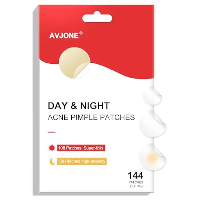 AVJONE Pimple Patches for Face(144 Patches), Hydrocolloid Acne Patches with Tea Tree Oil, pimple stickers for Breakouts, Absorbs Zit, Invisible Spot Cover and Blemish - Image 1