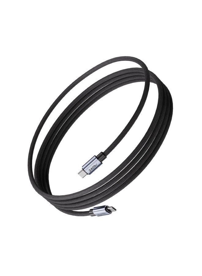 blupebble PowerFlow USB-C to USB-C 240W PD 3.1 Braided Cable – Fast Charging, 8K Video Output, 40Gbps Data Transfer, Compatible with MacBook, Steam Deck, iPad Pro, Galaxy - Image 1
