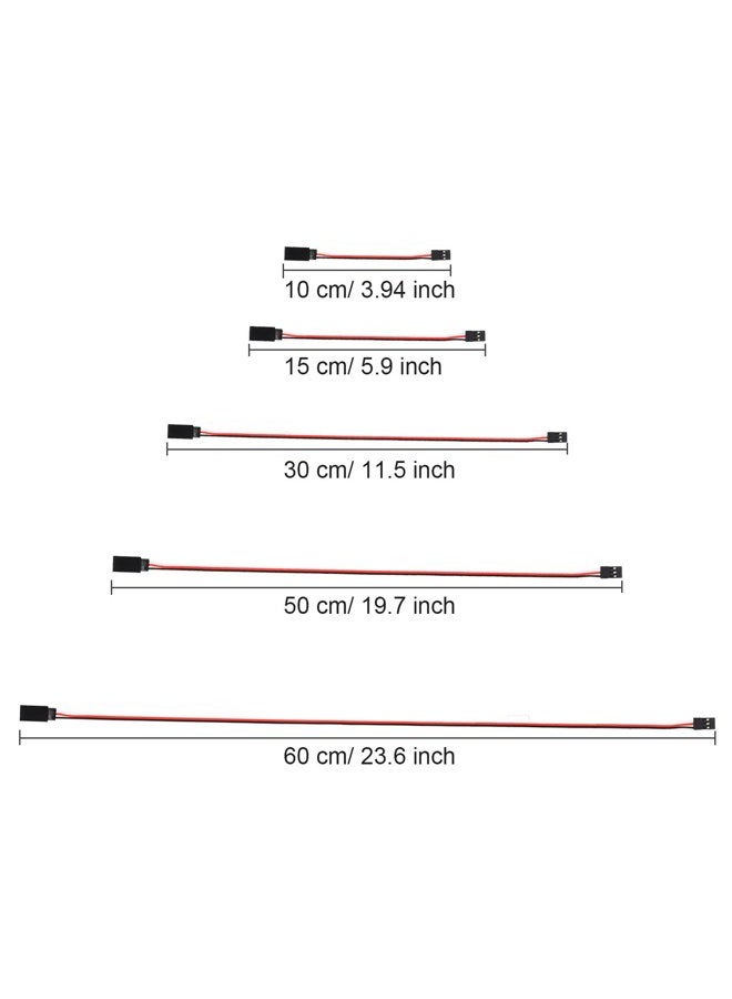TecUnite 20 Pieces 3-Pin Extension Cable Cord Female to Male Lead Wire Connectors for Servo Extension Connection Control Board Remote Control Parts(5 Sizes) - Image 2