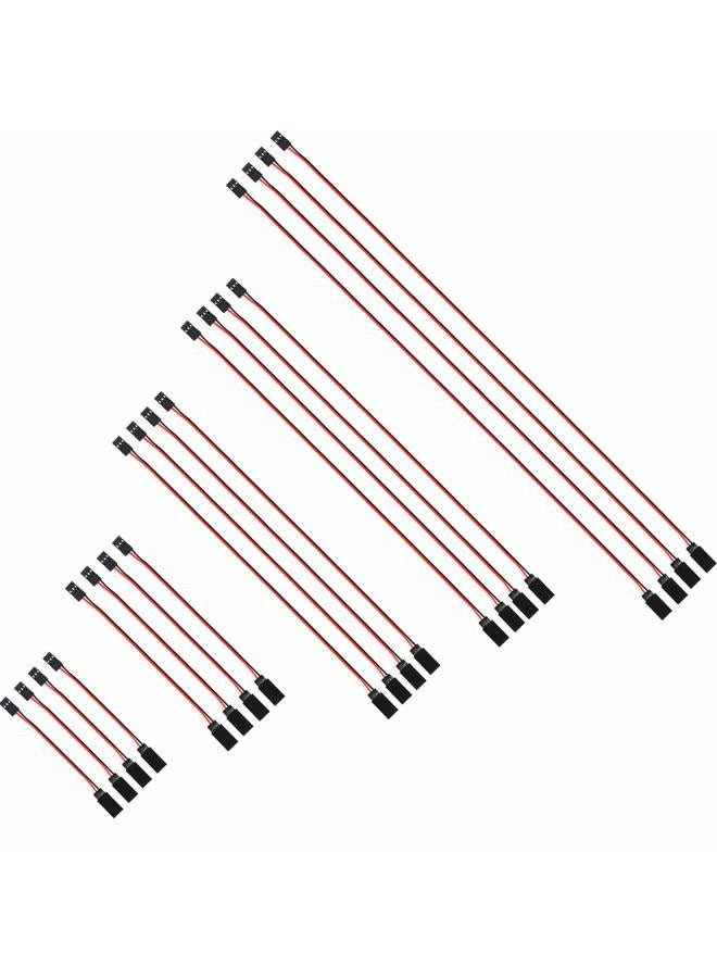 TecUnite 20 Pieces 3-Pin Extension Cable Cord Female to Male Lead Wire Connectors for Servo Extension Connection Control Board Remote Control Parts(5 Sizes) - Image 1