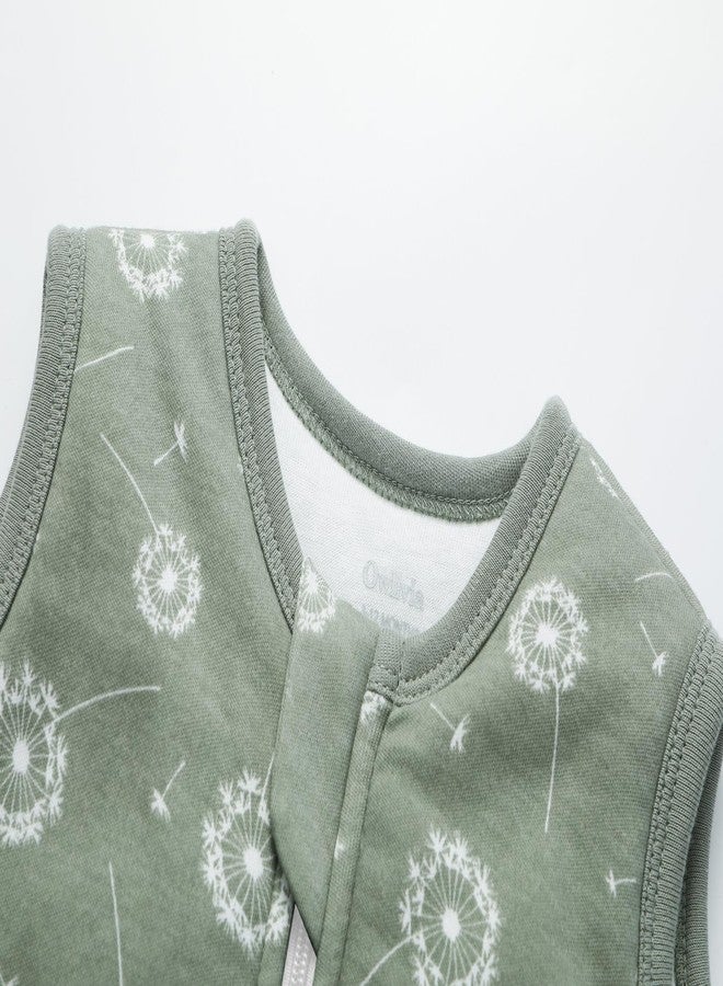 Owlivia Baby Sleep Sack Organic Cotton Sleeping Bag with- 2.5 TOG Sleeping Bag with 2-Way Zipper, Boys Girls Swaddle Transition Sleep Sack(2.5 TOG Green Dandelion, 3-12 Months) - Image 3