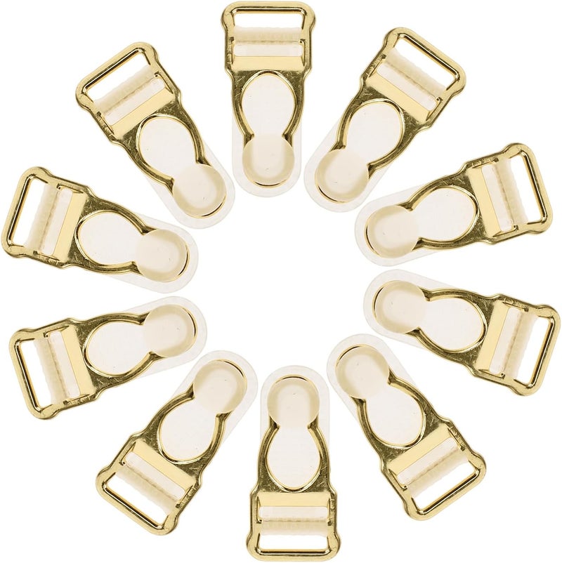 10pcs Gold Alloy Adjustable Non-slip Sock Clamps Garters Buckle Clips for Unisex DIY Sewing Accessories - Image 1