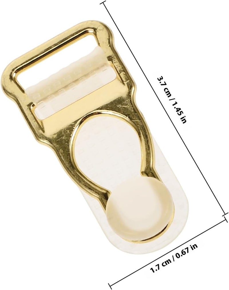 10pcs Gold Alloy Adjustable Non-slip Sock Clamps Garters Buckle Clips for Unisex DIY Sewing Accessories - Image 2
