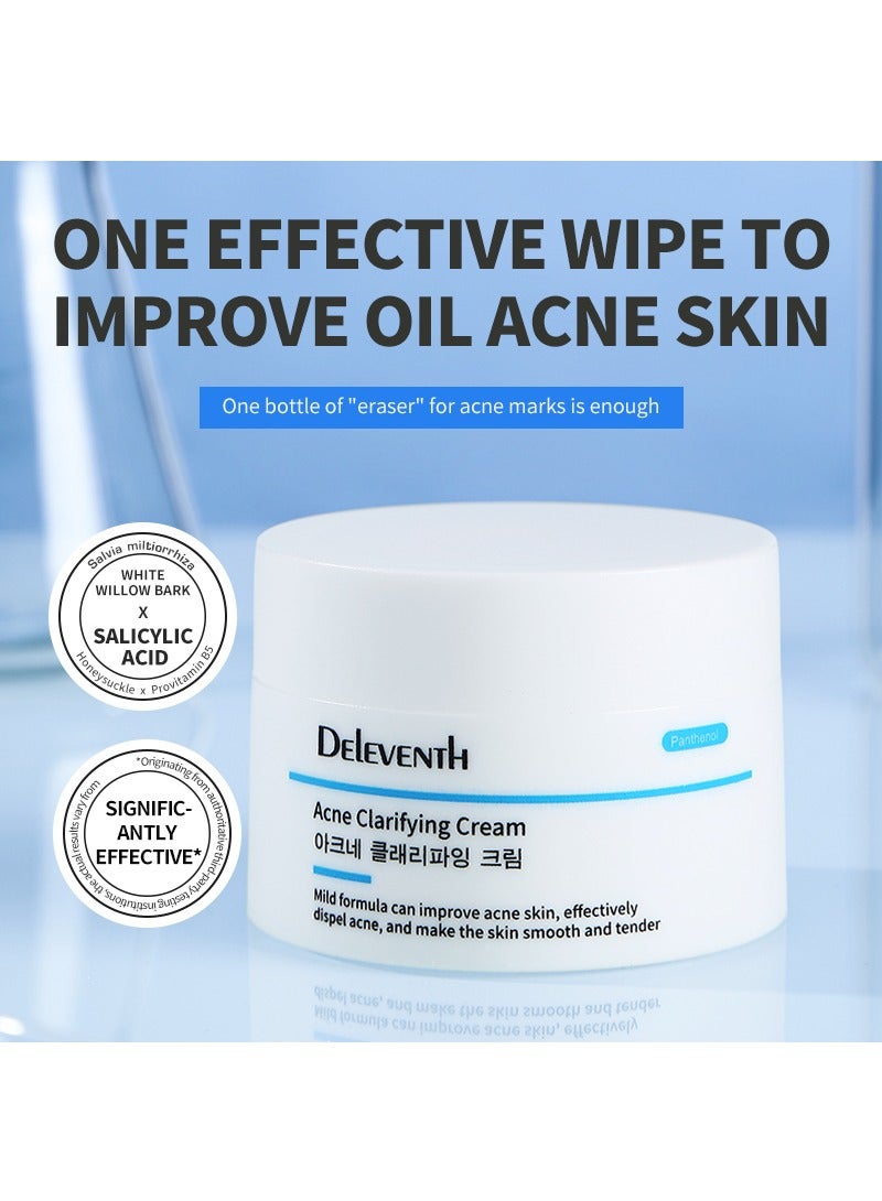 DEleventh Korean Brand Acne Clarifying Cream 30g / with Salicylic Acid, Vitamin B5 & Vitamin E, and Botanical Extracts for Reduced Breakouts, Clear and Soothe Acne-Prone Skin - Image 2