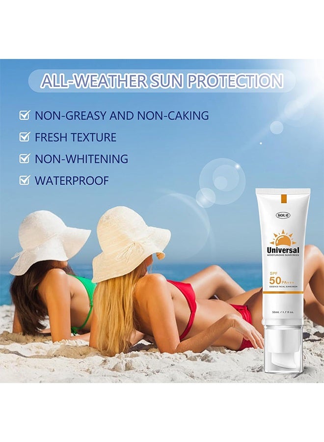 SOUG Universal Moisturizing Sunscreen ,SPF50 PA+++, Protector Solar Con Color, Hydrating Sun Essence Face Sunscreen, Non-Sticky, Long Lasting Protection, sunscreen Against 50ml - Image 2