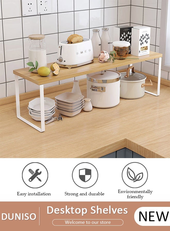 DUNISO Kitchen Cabinet Shelf Organizers,Microwave Oven Rack Stand Organizer,Kitchen Countertop Storage, Spice Organizer,Under Sink Cabinet Organizer for Kitchen Bathroom Cabinet - Image 1