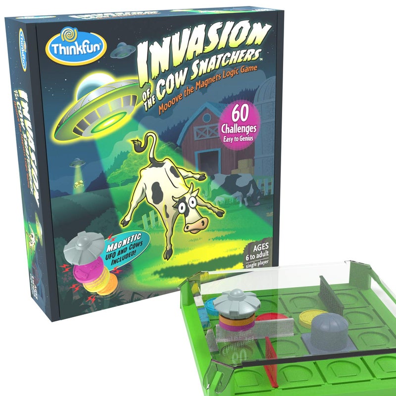 ThinkFun Invasion of the Cow Snatchers STEM Toy and Logic Game for Boys and Girls Age 6 and Up - A Magnet Maze Logic Puzzle - Image 1