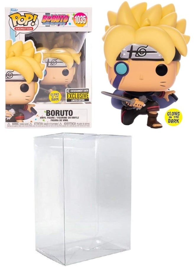 Funko Pop! Animation: Boruto - Naruto Next Generations Boruto with Marks Glow-in-The-Dark Entertainment Earth Exclusive Bundled with a Byron's Attic Protector